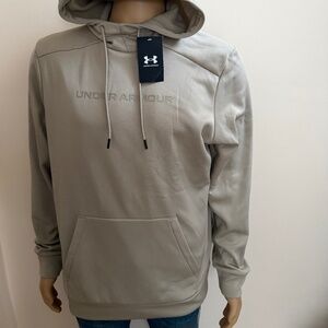 $60 Under Armour Men Armour Fleece Graphic Hoodie 1379744 299 City Khaki Beige M